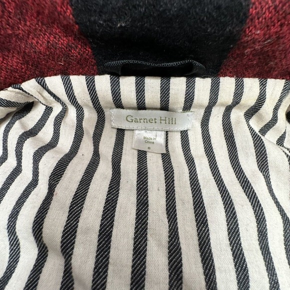 GARNET HILL Women Wool Pea Coat Jacket Sz 6 Buffalo Check Plaid Toggle Close - Picture 6 of 12